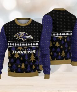 NFL Baltimore Ravens Christmas Pattern V3 Sport Christmas Ugly Sweater 3D