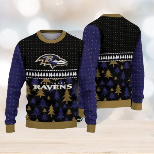 NFL Baltimore Ravens Christmas Pattern V3 Sport Christmas Ugly Sweater 3D