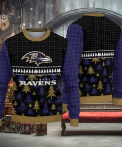 NFL Baltimore Ravens Christmas Pattern V3 Sport Christmas Ugly Sweater 3D