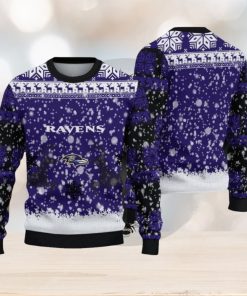 NFL Baltimore Ravens Christmas Reindeer V2 Sport Christmas Ugly Sweater 3D