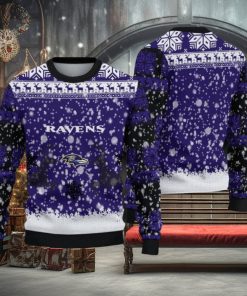 NFL Baltimore Ravens Christmas Reindeer V2 Sport Christmas Ugly Sweater 3D