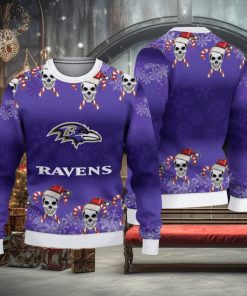 NFL Baltimore Ravens Christmas Skull Sport Christmas Ugly Sweater 3D