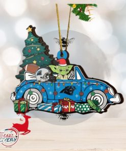 NFL Carolina Panthers And Baby Yoda Christmas Ornament 2023 Christmas Tree Decorations