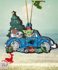 NFL Carolina Panthers And Baby Yoda Christmas Ornament 2023 Christmas Tree Decorations