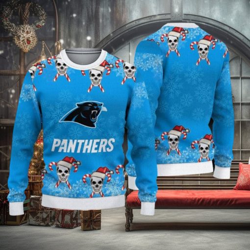 NFL Carolina Panthers Christmas Skull Sport Christmas Ugly Sweater 3D