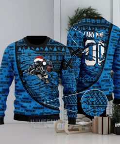 NFL Carolina Panthers Mascot Woolen Christmas Full Print Custom Sweater