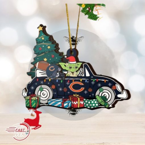 NFL Chicago Bears And Baby Yoda Christmas Ornament 2023 Christmas Tree Decorations