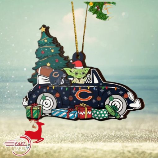 NFL Chicago Bears And Baby Yoda Christmas Ornament 2023 Christmas Tree Decorations