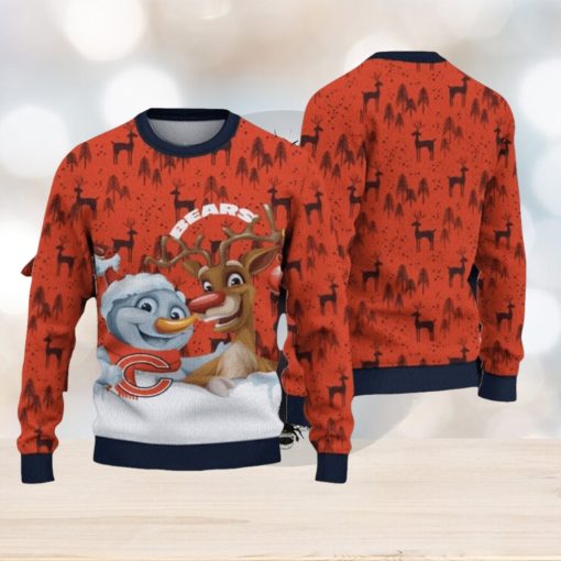 NFL Chicago Bears Christmas Reindeer Sport Christmas Ugly Sweater 3D