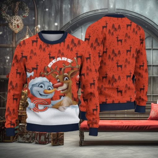 NFL Chicago Bears Christmas Reindeer Sport Christmas Ugly Sweater 3D