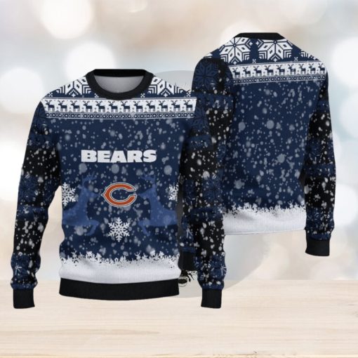 NFL Chicago Bears Christmas Reindeer V2 Sport Christmas Ugly Sweater 3D