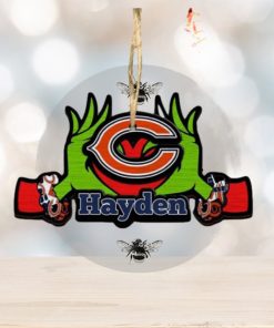 NFL Chicago Bears Grinch Christmas Ornament Personalized Your Name 2023 Christmas Tree Decorations