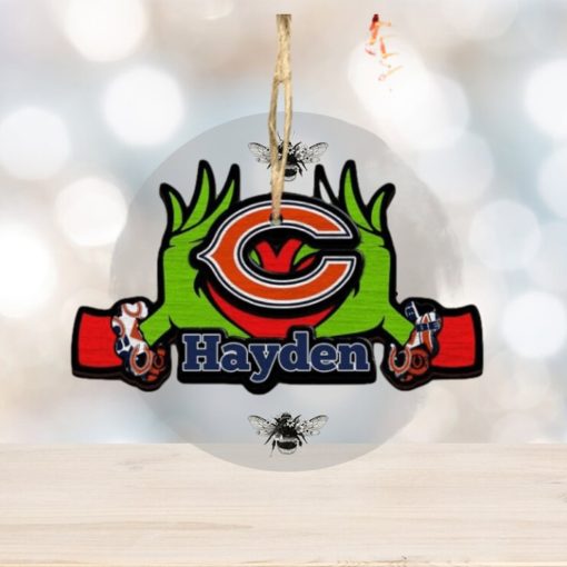 NFL Chicago Bears Grinch Christmas Ornament Personalized Your Name 2023 Christmas Tree Decorations