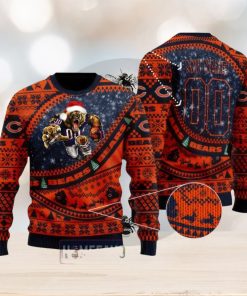 NFL Chicago Bears Mascot Woolen Christmas Full Print Custom Sweater