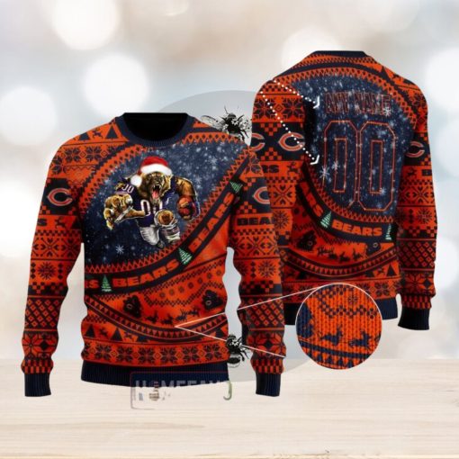 NFL Chicago Bears Mascot Woolen Christmas Full Print Custom Sweater