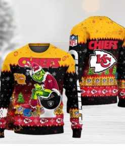 NFL Chiefs & Grinch Collab Ultimate Ugly Christmas Sweater, Perfect Football Fan Gift