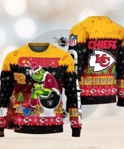 NFL Chiefs & Grinch Collab Ultimate Ugly Christmas Sweater, Perfect Football Fan Gift