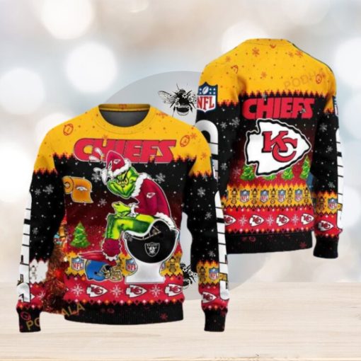 NFL Chiefs & Grinch Collab Ultimate Ugly Christmas Sweater, Perfect Football Fan Gift