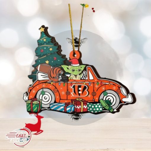 NFL Cincinnati Bengals And Baby Yoda Christmas Ornament 2023 Christmas Tree Decorations