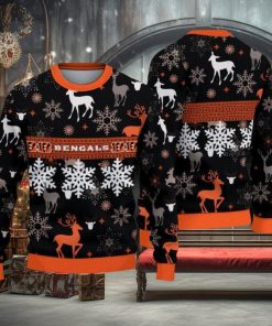 NFL Cincinnati Bengals Christmas Pattern V2 Sport Christmas Ugly Sweater 3D