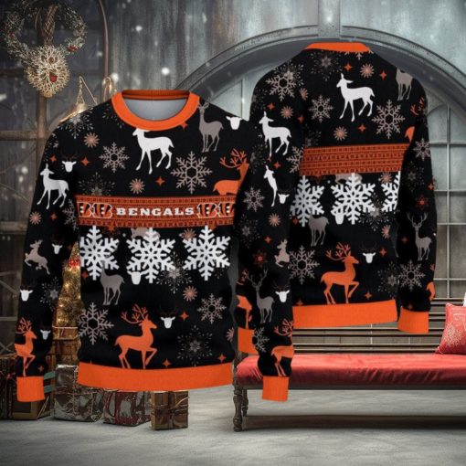 NFL Cincinnati Bengals Christmas Pattern V2 Sport Christmas Ugly Sweater 3D