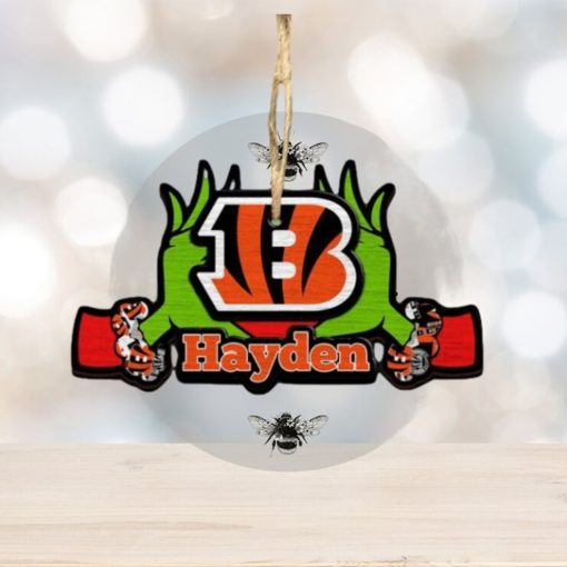 NFL Cincinnati Bengals Grinch Christmas Ornament Personalized Your Name 2023 Christmas Tree Decorations