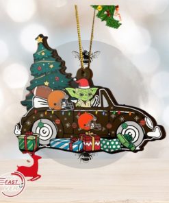 NFL Cleveland Browns And Baby Yoda Christmas Ornament 2023 Christmas Tree Decorations