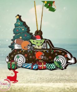 NFL Cleveland Browns And Baby Yoda Christmas Ornament 2023 Christmas Tree Decorations