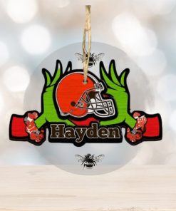 NFL Cleveland Browns Grinch Christmas Ornament Personalized Your Name 2023 Christmas Tree Decorations