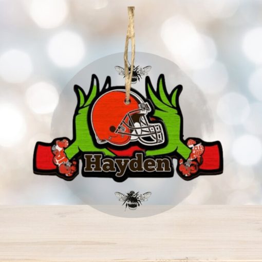 NFL Cleveland Browns Grinch Christmas Ornament Personalized Your Name 2023 Christmas Tree Decorations