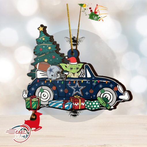 NFL Dallas Cowboys And Baby Yoda Christmas Ornament 2023 Christmas Tree Decorations