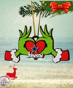 NFL Dallas Cowboys And Grinch Xmas Ornament Custom Your Name 2023 Christmas Tree Decorations