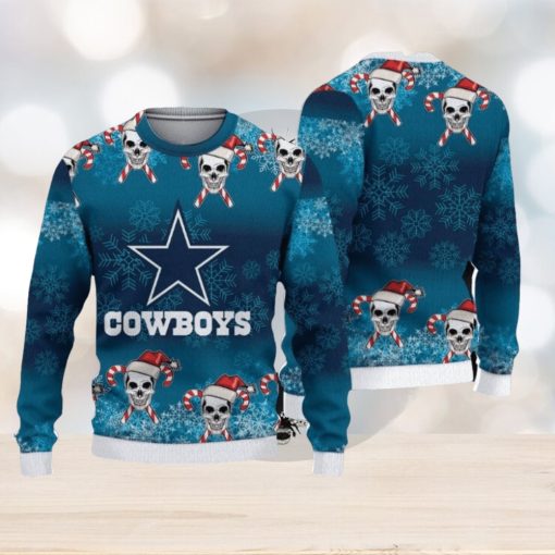 NFL Dallas Cowboys Christmas Skull Sport Christmas Ugly Sweater 3D