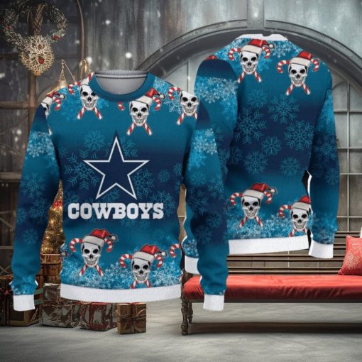 NFL Dallas Cowboys Christmas Skull Sport Christmas Ugly Sweater 3D