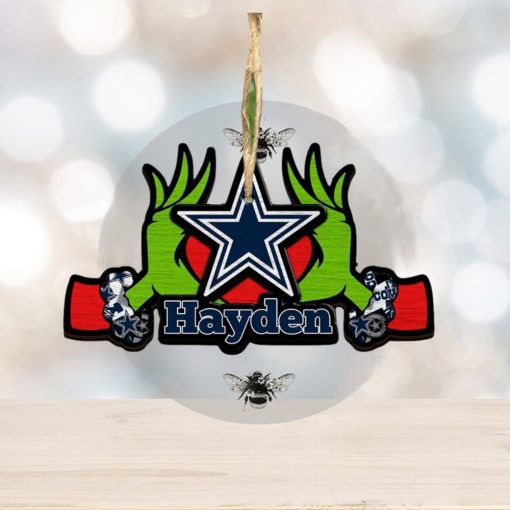 NFL Dallas Cowboys Grinch Christmas Ornament Personalized Your Name 2023 Christmas Tree Decorations