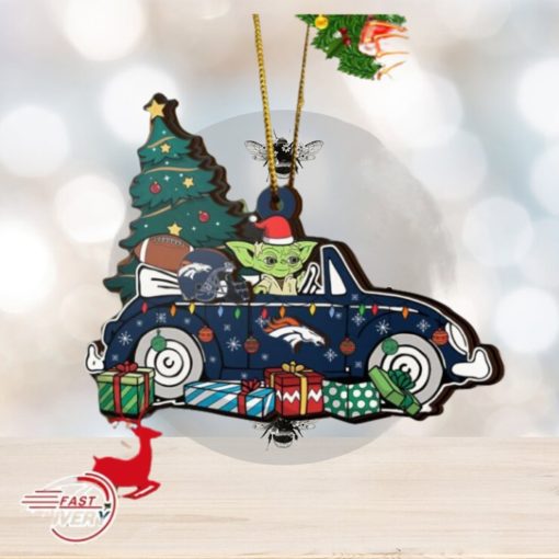 NFL Denver Broncos And Baby Yoda Christmas Ornament 2023 Christmas Tree Decorations