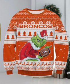 NFL Denver Broncos Grinch AOP Ugly Christmas Sweater Christmas Gift For Men And Women