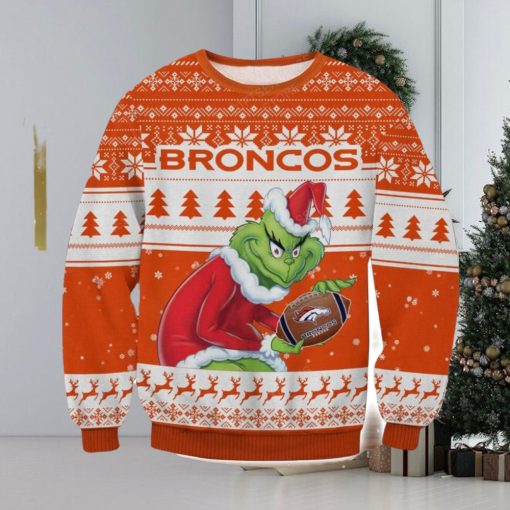 NFL Denver Broncos Grinch AOP Ugly Christmas Sweater Christmas Gift For Men And Women