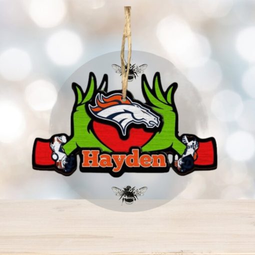 NFL Denver Broncos Grinch Christmas Ornament Personalized Your Name 2023 Christmas Tree Decorations