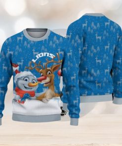 NFL Detroit Lions Christmas Reindeer Sport Christmas Ugly Sweater 3D