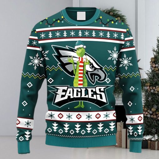 NFL Fans Philadelphia Eagles Funny Grinch Christmas Ugly Sweater For Men Women