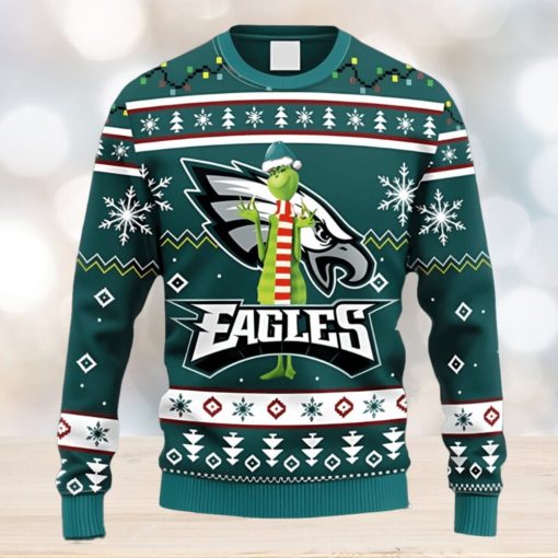 NFL Fans Philadelphia Eagles Funny Grinch Christmas Ugly Sweater For Men Women