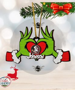 NFL Florida State Seminoles And Grinch Xmas Ornament Custom Your Name 2023 Christmas Tree Decorations