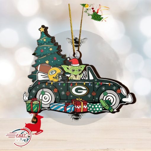 NFL Green Bay Packers And Baby Yoda Christmas Ornament 2023 Christmas Tree Decorations