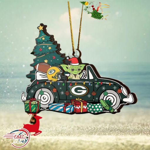 NFL Green Bay Packers And Baby Yoda Christmas Ornament 2023 Christmas Tree Decorations