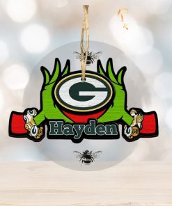 NFL Green Bay Packers Grinch Christmas Ornament Personalized Your Name 2023 Christmas Tree Decorations