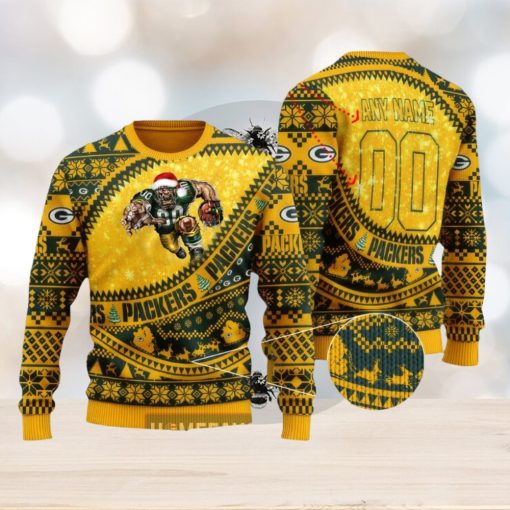 NFL Green Bay Packers Mascot Woolen Christmas Full Print Custom Sweater