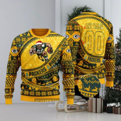 NFL Green Bay Packers Mascot Woolen Christmas Full Print Custom Sweater