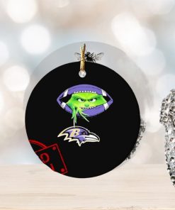 NFL Grinch Hold Baltimore Ravens Football Ornament Custom Name