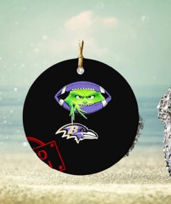 NFL Grinch Hold Baltimore Ravens Football Ornament Custom Name